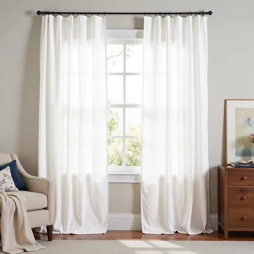 Miniatura 62 de JINCHAN Cortinas de lino de 108 pulgadas de largo, juego de 2 paneles, cortinas de ventana para sala de estar y dormitorio, cortinas