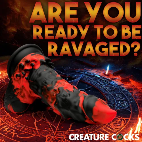 Miniatura 3 de CREATURE COCKS Consolador monstruo Fire Demon para hombres, mujeres y parejas. Firme y flexible, base de succión fuerte, consolador de fantasía