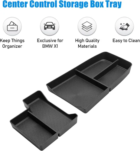 Miniatura 6 de Jaronx Compatible con la bandeja organizadora de consola central BMW X1 2023 2024 2025 2026 U11, 2 bandejas organizadora de consola inferior, caja