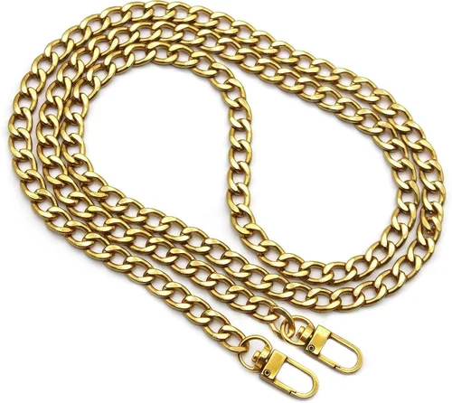 Miniatura 2 de Anvin Correa de cadena plana de 47 pulgadas, cadenas de hierro para bolso de mano, correas de repuesto para bolso de hombro, cadena cruzada
