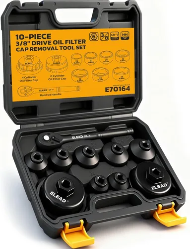 Miniatura 11 de ELEAD Juego de Llaves para Filtro de Aceite de 9 Piezas, Llaves Cubren de 2-3/4" a 5-1/4", Alicates Ajustables de Filtro de Aceite de 9" y 12