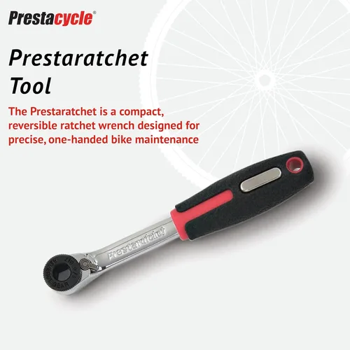 Miniatura 2 de Prestacycle Prestaratchet Bicycle Pro Tool - Trinquete compacto reversible con rueda de pulgar de disco rápido, compatible con brocas hexagonales