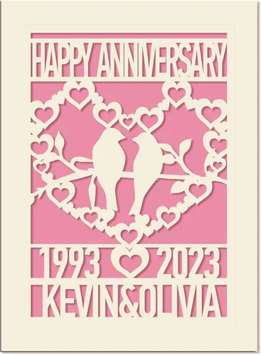 Miniatura 7 de EDSG Tarjeta de aniversario personalizada, regalo de boda, tarjetas cortadas de papel con cualquier nombre, fecha para mujeres, hombres, marido