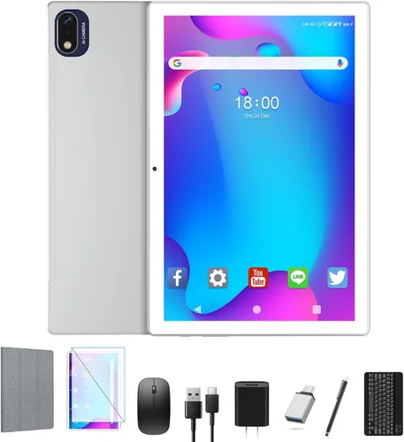 Tablet, 2025 Último Tablet de 10 pulgadas Android 14, MTK8183 Octa-Core, 16GB 128GB 1TB Expansión, 2.4/5G WiFi, Cámara de 21MP, Gemini AI 2.0,