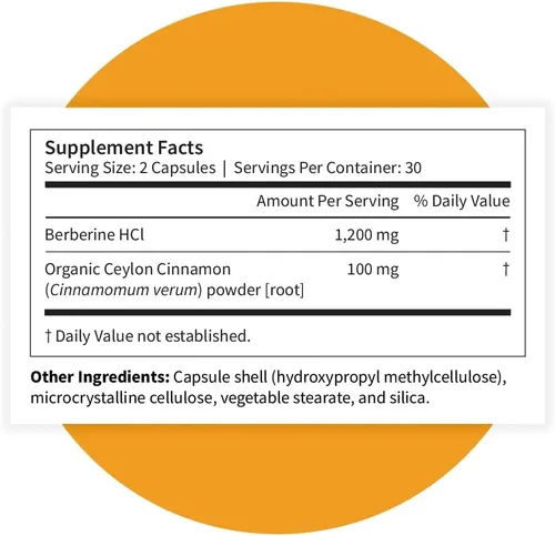 Miniatura 10 de Pattern Wellness Suplemento de berberina con canela de Ceilán orgánica - Soporte antioxidante y metabólico - Bienestar de todo el cuerpo - Sin OMG