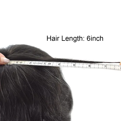 Miniatura 8 de Toupee For Men Human Hair Men's Toupee Hair Replacement System For Men Fine Mono Hair Piece For Men Poly Mens Hair System 8X10 Medium light density