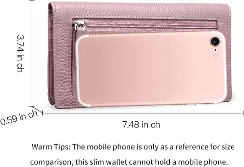Miniatura 6 de GOIACII Carteras para mujer bloqueo RFID ultradelgadas cuero real tarjetero de crédito