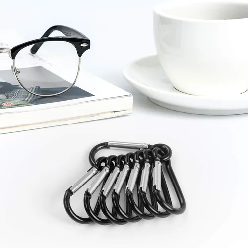 Miniatura 4 de UPINS Llavero de aluminio mosquetón clip de resorte D forma gancho duradero accesorios deportivos