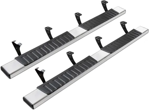 Miniatura 10 de Estribos de 6 pulgadas compatibles con Toyota Tundra Crew Max Cab 2022-2026. Estribos Toyota Tundra barras Nerf negras, escalones laterales
