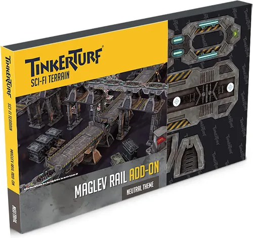 Miniatura 8 de Terreno de ciencia ficción TinkerTurf: MagLev Depot v2, tema abandonado, robusto, asequible y de gran aspecto a todo color, rápido y fácil