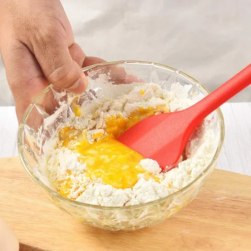 Miniatura 6 de Juego de 4 espátulas de silicona resistentes al calor para cocinar utensilios de cocina antiadherentes, raspadores de goma flexible para hornear