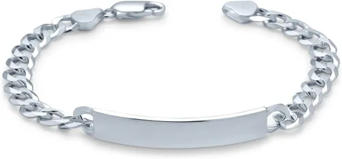 Miniatura 2 de Bling Jewelry Personalize Bar Name Plated identification ID Bracelet For Men with Mariner, Curb, Figaro, Link Chain .925 Sterling Silver Made In