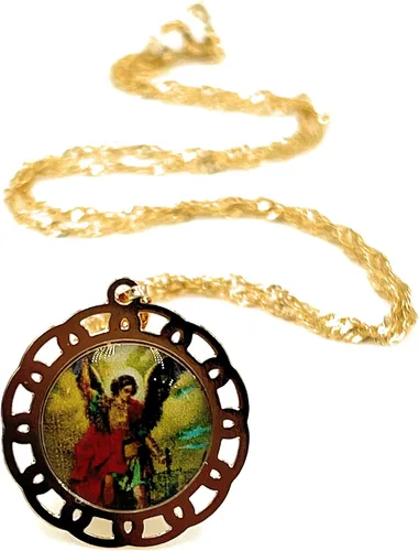 SIFRIMANIA Medalla Religiosa Católica Chapada en Oro con Cadena Espiral para Niños y Mujeres