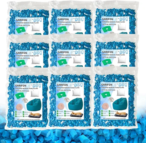 Miniatura 12 de Relleno de saco de frijoles Garifon, 9.1 kg de relleno de espuma viscoelástica triturada, relleno para silla de saco de frijoles, relleno de saco