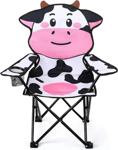 Miniatura 28 de KABOER Silla plegable para césped y camping para niños con portavasos y bolsa de transporte, sillas de camping para niños rosado sirena
