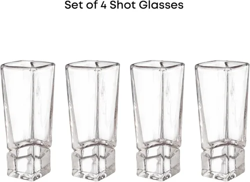 Miniatura 4 de JoyJolt Carre Vasos de tiro cuadrados con base pesada Set de 4, 1.8 onzas