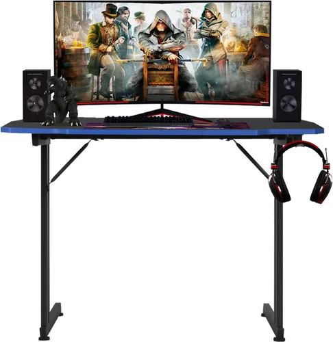 Miniatura 16 de BestOffice Escritorio para juegos de 35 pulgadas, escritorio para computadora de PC, estación de trabajo en forma de Z, mesa de trabajo ergonómica