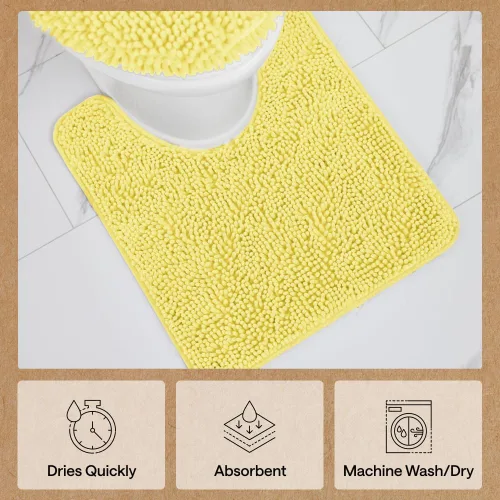 Miniatura 403 de Gorilla Grip - Tapete de baño de felpilla gruesa, suave y absorbente, secado rápido, de microfibra, con reverso de caucho, para piso de ducha, Nube