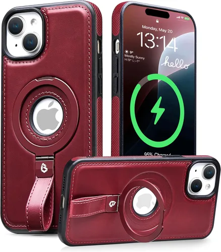 Miniatura 36 de Butaiga - Funda para iPhone 12 Pro Max con correa de cuero, soporte de anillo, color negro Finger Loop, Relieve Smartphone Pinky Strain