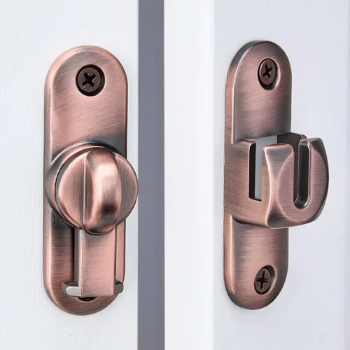 Miniatura 6 de INIRET Paquete de 2 pestillos para puerta de granero, cerradura de puerta de 90/180 grados, herrajes para puerta abatible