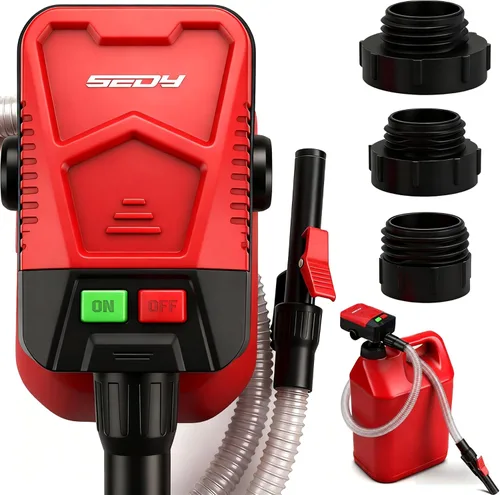 Miniatura 9 de SEDY Bomba manual eléctrica, bomba de transferencia portátil con batería, extractor de líquido de sifón multiusos para gasolina, diesel, combustible
