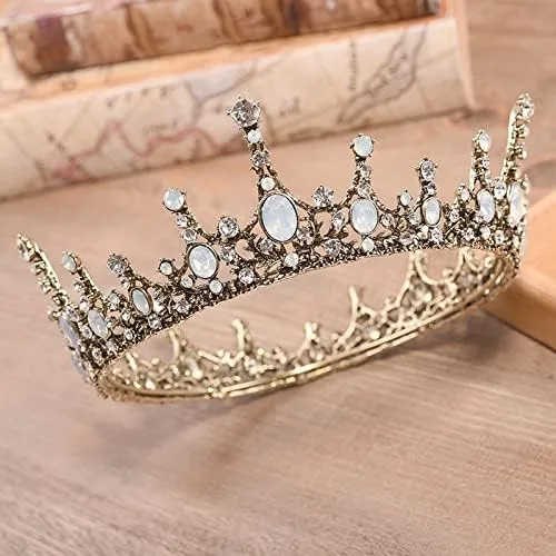 Miniatura 2 de hair jewelry crown tiaras for women Retro Baroque Crystal Round Tiaras Crowns Princess Diadem Coronal Headpiece Women Bride Wedding Hair Jewelry