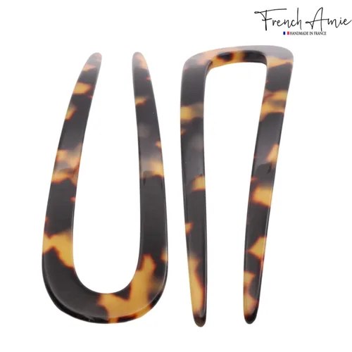 Miniatura 7 de French Amie Slick Tokyo - Palo grande de acetato de celulosa hecho a mano de 4 1/4 pulgadas, agarre antideslizante, sin metal, para mujeres y niñas