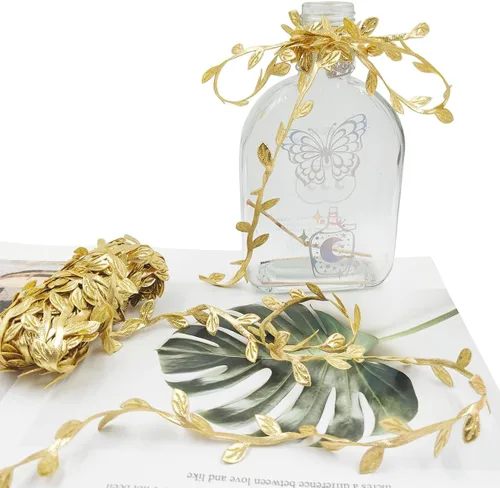 Miniatura 2 de 2 cintas de hojas de 43.7 yardas, cuerda de hojas de lyfLux para manualidades, boda, decoración del hogar (dorado + verde)