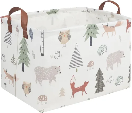 Miniatura 33 de FXOLCSHE - Canasta rectangular rosa de alpaca, canasta de lavandería impermeable plegable para guardería, canasta de juguetes para habitación