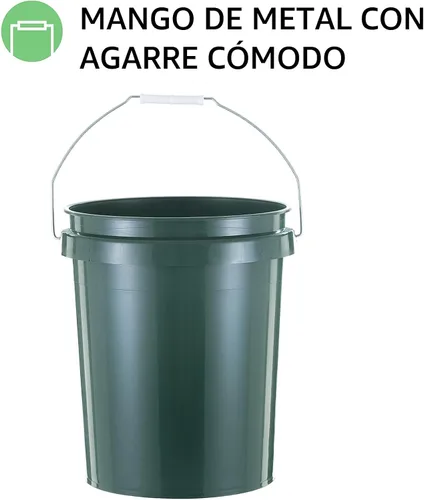 Miniatura 5 de United Solutions Cubo de 5 galones de plástico resistente con mango cómodo, fácil de limpiar, perfecto para trabajos de mejoras en el hogar o Negro