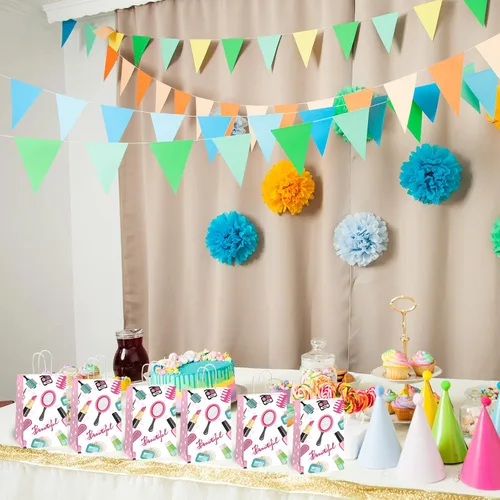 Miniatura 4 de gisgfim 12 piezas de bolsas de regalo, golosinas y favores para fiesta de spa y maquillaje con temática de spa para cumpleaños de niñas, bolsas