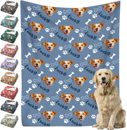 Miniatura 24 de Manta personalizada para perros con nombre – Manta personalizada para perros grandes, medianos y pequeños, manta suave y acogedora, regalo