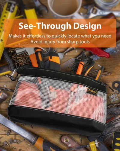Miniatura 6 de Bolsa de herramientas transparente, bolsa de herramientas pequeña, bolsa con cremallera de 12 pulgadas, bolsa de herramientas para organizar cajas