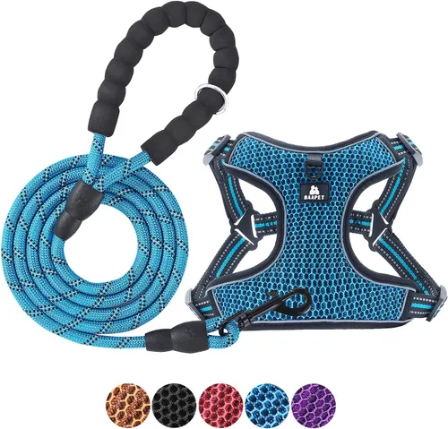 Miniatura 6 de BAAPET Arnés transpirable para perro para cachorros pequeños, medianos y malla de aire con correa reflectante de 6 pies para perro