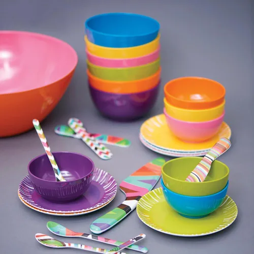 Miniatura 4 de French Bull – Juego de mini cuencos de melamina de 10 onzas fluidas– para postres, aperitivos o salsas – Multicolor, juego de 6, Tazón para servir