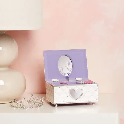Miniatura 3 de Lenox Childhood Memories - Joyero de unicornio personalizado, organizador de joyas musicales grabado, My First Jewelry Box para niños, niñas pequeñas