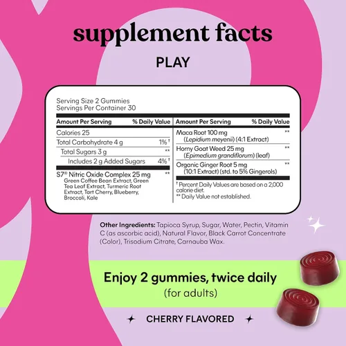 Miniatura 5 de Gomitas Lemme Play Daily Intimacy para mujeres y hombres con complejo de óxido nítrico S7 clínicamente estudiado para un flujo sanguíneo saludable