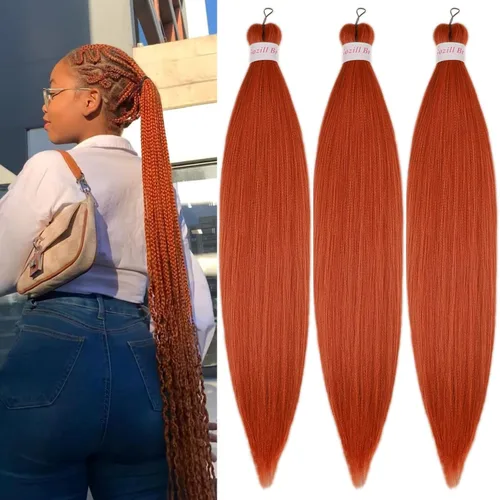 Miniatura 61 de Pelo corto negro trenzado preestirado de 14 pulgadas para trenzas sin nudos, pelo sintético 1B trenzado para trenzas Bob Box