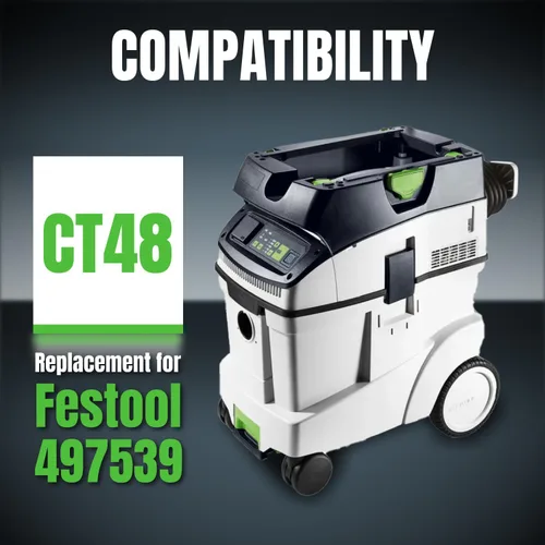 Miniatura 3 de POWERTEC 497539 Bolsas de filtro para extractor de polvo Festool CT48, bolsas de vacío para Festool CT48, paquete de 5 (75055)