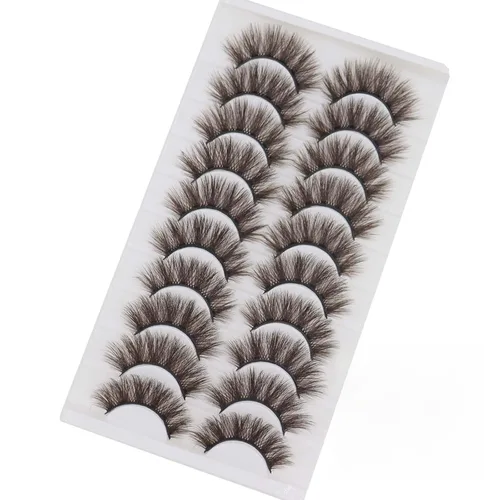 Miniatura 11 de Pestañas marrones, pestañas postizas de ojo de gato, pestañas postizas de visón esponjosas, dramáticas, de color marrón oscuro, pestañas postizas