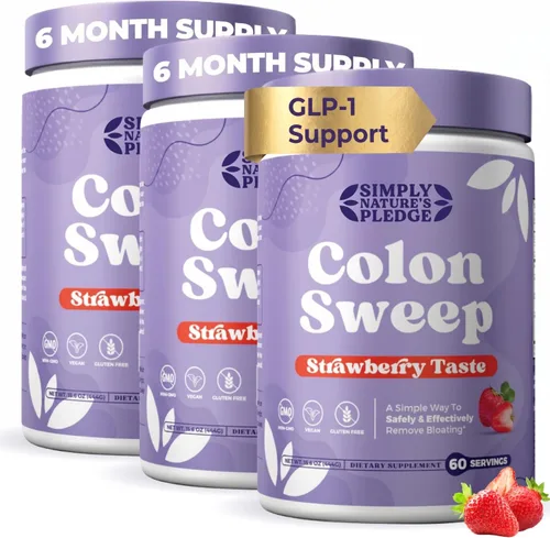 Miniatura 9 de ColonSweep Polvo de cáscara de psyllium de fresa GLP-1 Soporte para control del apetito, salud intestinal y alivio de la hinchazón, probiótico