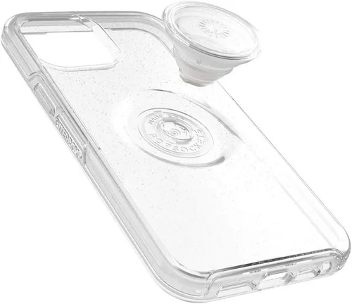 Miniatura 5 de OtterBox Funda transparente para iPhone 12 mini Otter + Pop Symmetry Series - Stardust POP, PopSockets integrado PopGrip, delgada, apta
