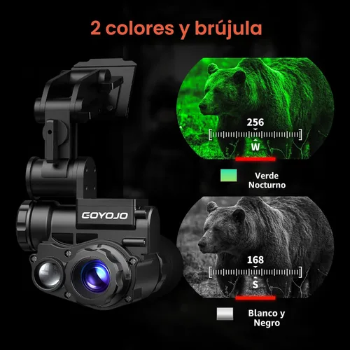 Miniatura 5 de GOYOJO Gafas de visión nocturna monocular montadas en casco, NVG HD 1080P con zoom 3X e infrarrojo ajustable, IP66 impermeable para caza, NVG 1080P