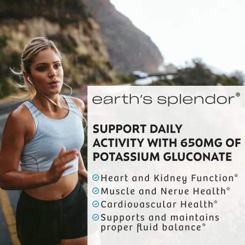 Miniatura 3 de Earth's Splendor Tabletas de gluconato de potasio de 99 mg - Apoya la salud muscular y nerviosa para adultos, 200 unidades, suministro para más de 6