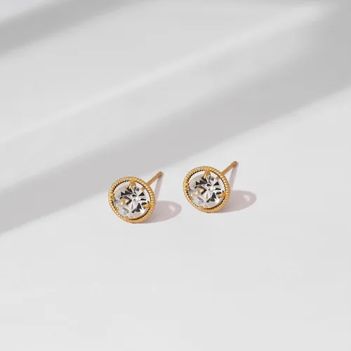 Miniatura 4 de Tienda Essentials 10k Gold Made with Infinite Elements Imported Crystal Birthstone Stud Earrings (previously Tienda Collection)