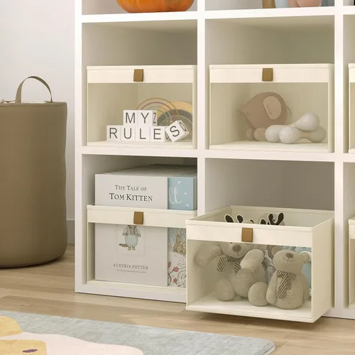 Miniatura 8 de Organizadores y almacenamiento de ropa para armario, cestas de almacenamiento plegables con ventana de malla para ropa, toallas y juguetes, 10.75 x