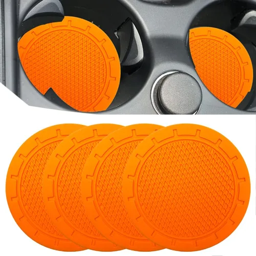 Miniatura 9 de Posavasos insertables para portavasos de automóvil, paquete de 4, diámetro de 2.75 pulgadas, PVC antideslizante, inserto universal, duradero, Púrpura