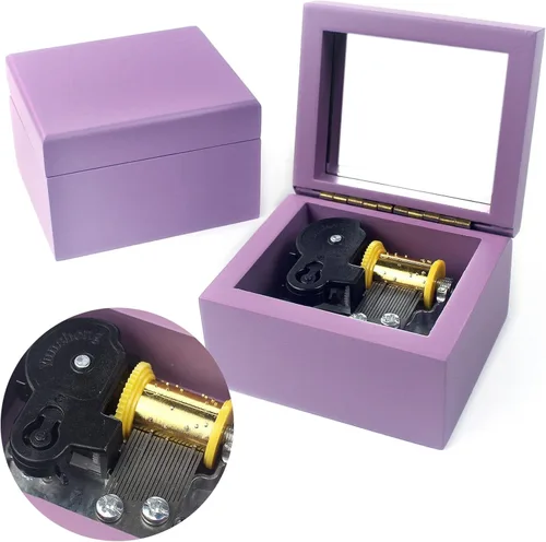 Miniatura 12 de Sinzyo Caja de Música de Madera Tallada de Cuerda Caja Musical Regalo para Navidad, Cumpleaños, Día de San Valentín