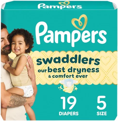 Miniatura 32 de Pañales Pampers Swaddlers, Talla 1 (8-14 libras), 198 unidades, absorbentes, mantiene al bebé seco y cómodo, pañal desechable seguro para la piel