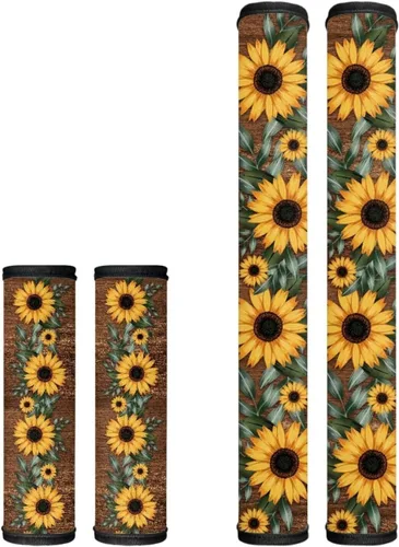 Miniatura 16 de Juego de 4 fundas para manijas de microondas con diseño de rayas de vaca tribal, azteca, decoración de cocina, antideslizantes, a prueba